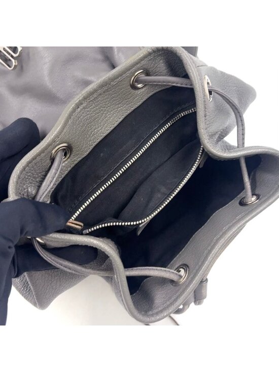 Balenciaga Motocross Leather Gray Backpack Silver main image 10